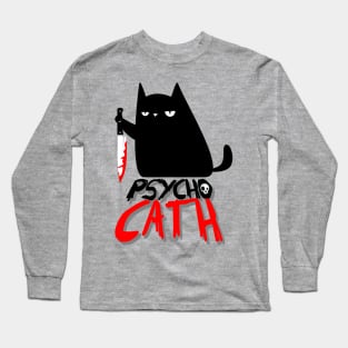 psycho killer cat with knife - new funny halloween cat lover shirt Long Sleeve T-Shirt